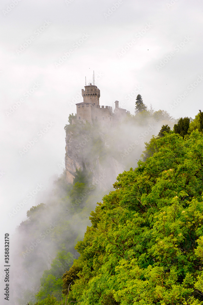 The fortress of Guaita on Mount Titano, the UNESCO World Heritage since 2008 The fortress of Guaita on Mount Titano, the UNESCO World Heritage since 2008