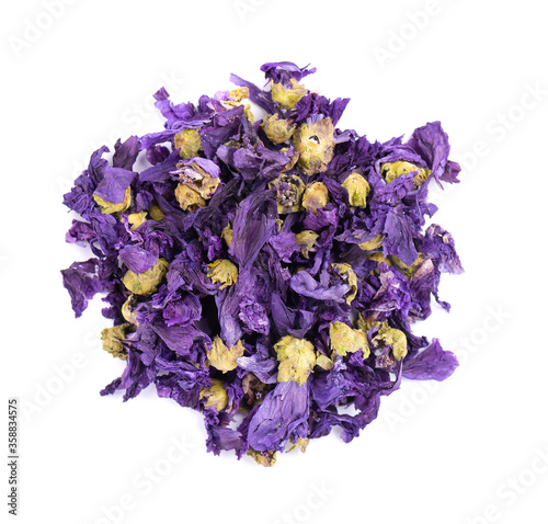 Fotografi Dry mallow flowers, isolated on white background