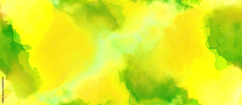 abstract watercolor background with watercolor paint with yellow, khaki and dark green colors and space for text or image