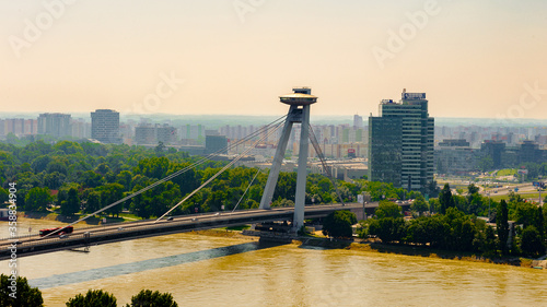 Photography Architecture of Bratislava, capital of Slovakia, which lays on both banks of the Danube River and the left bank of the Morava River