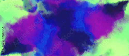 abstract watercolor background with watercolor paint with light green, dark slate blue and dark orchid colors. can be used as web banner or background