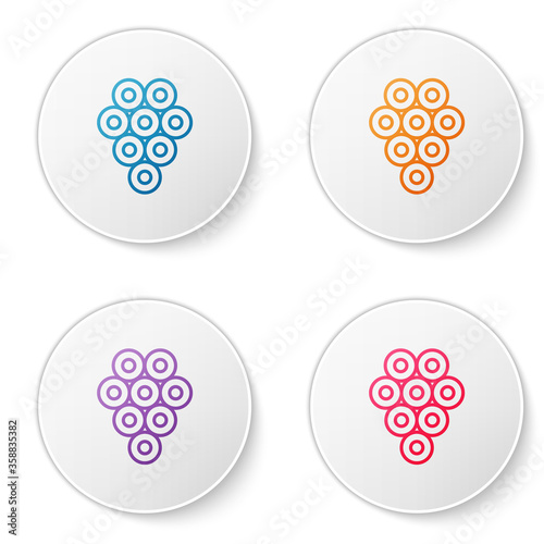 Color line Caviar icon isolated on white background. Set icons in circle buttons. Vector..