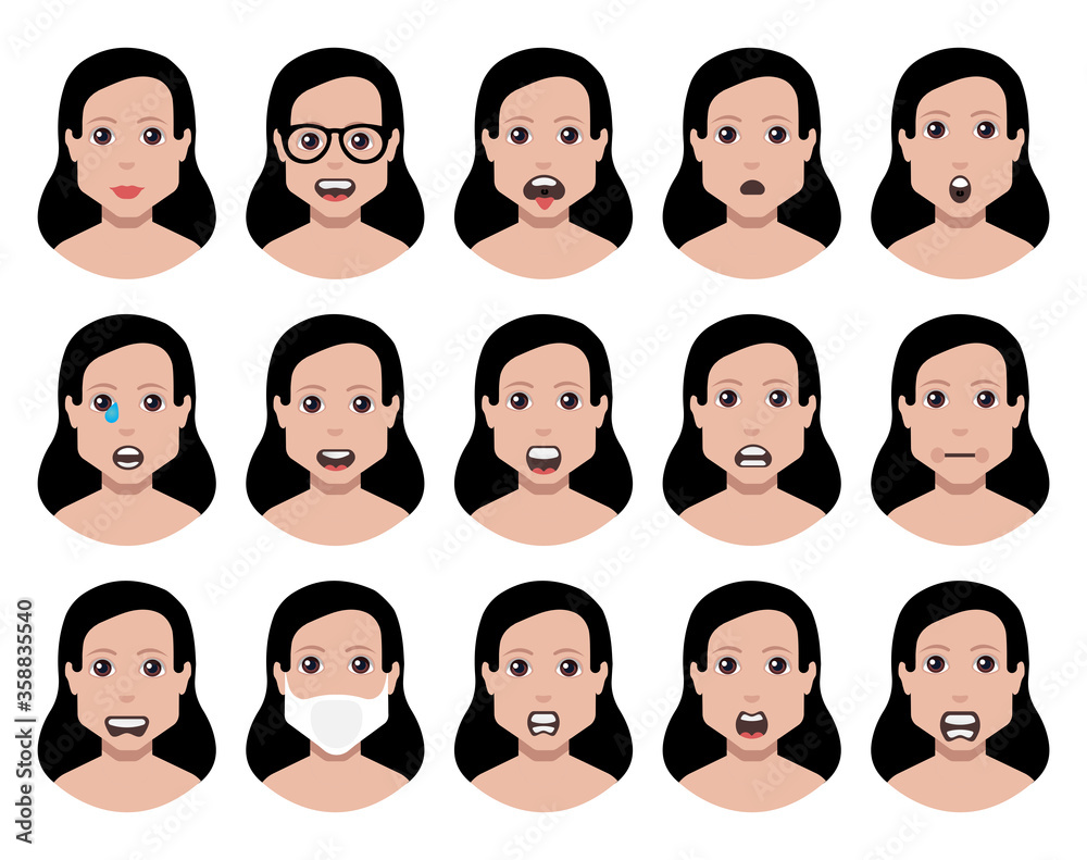 People icons set avatar profile diverse faces (use for social network) People icons set avatar profile diverse faces (use for social network)