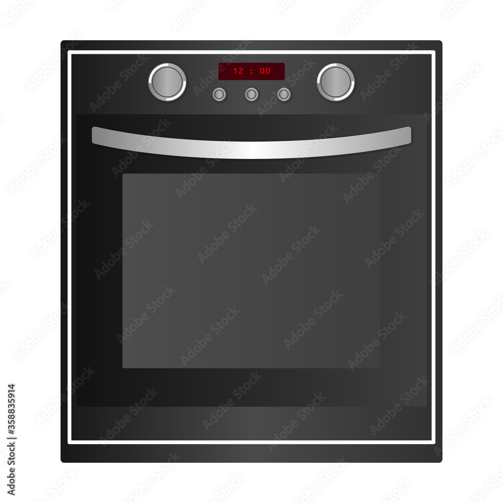 Obraz premium Oven vector icon.Cartoon vector icon isolated on white background oven.