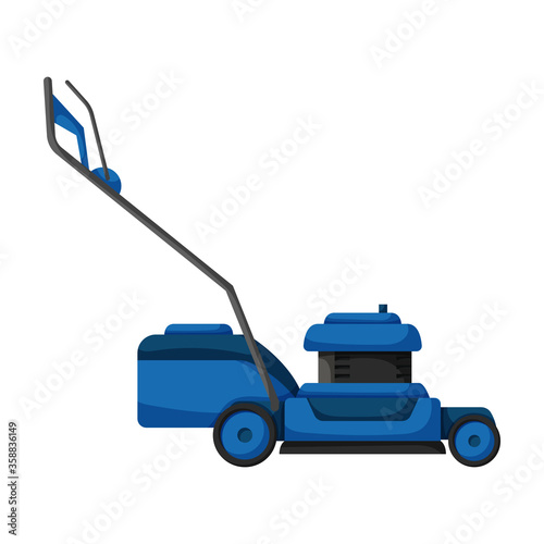 Mower vector icon.Cartoon vector icon isolated on white background mower.
