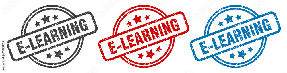 e-learning stamp. e-learning round isolated sign. e-learning label set e-learning stamp. e-learning round isolated sign. e-learning label set