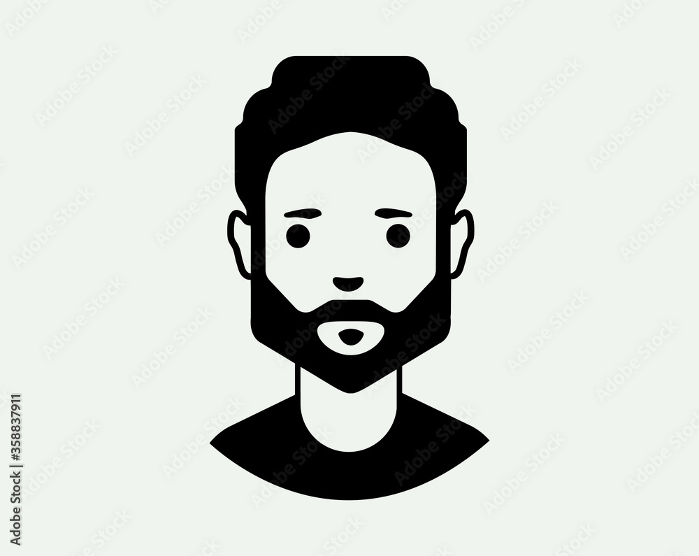 Flat line black man avatar.