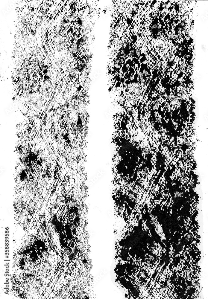 Fototapeta premium Black and white grunge background. Texture from old ornamental fabric.