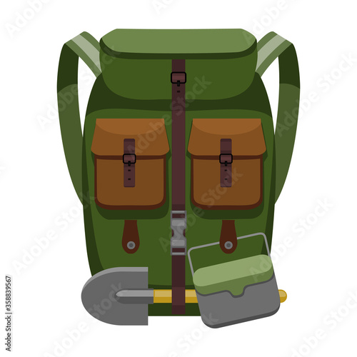 Backpack vector icon.Cartoon vector icon isolated on white background backpack.