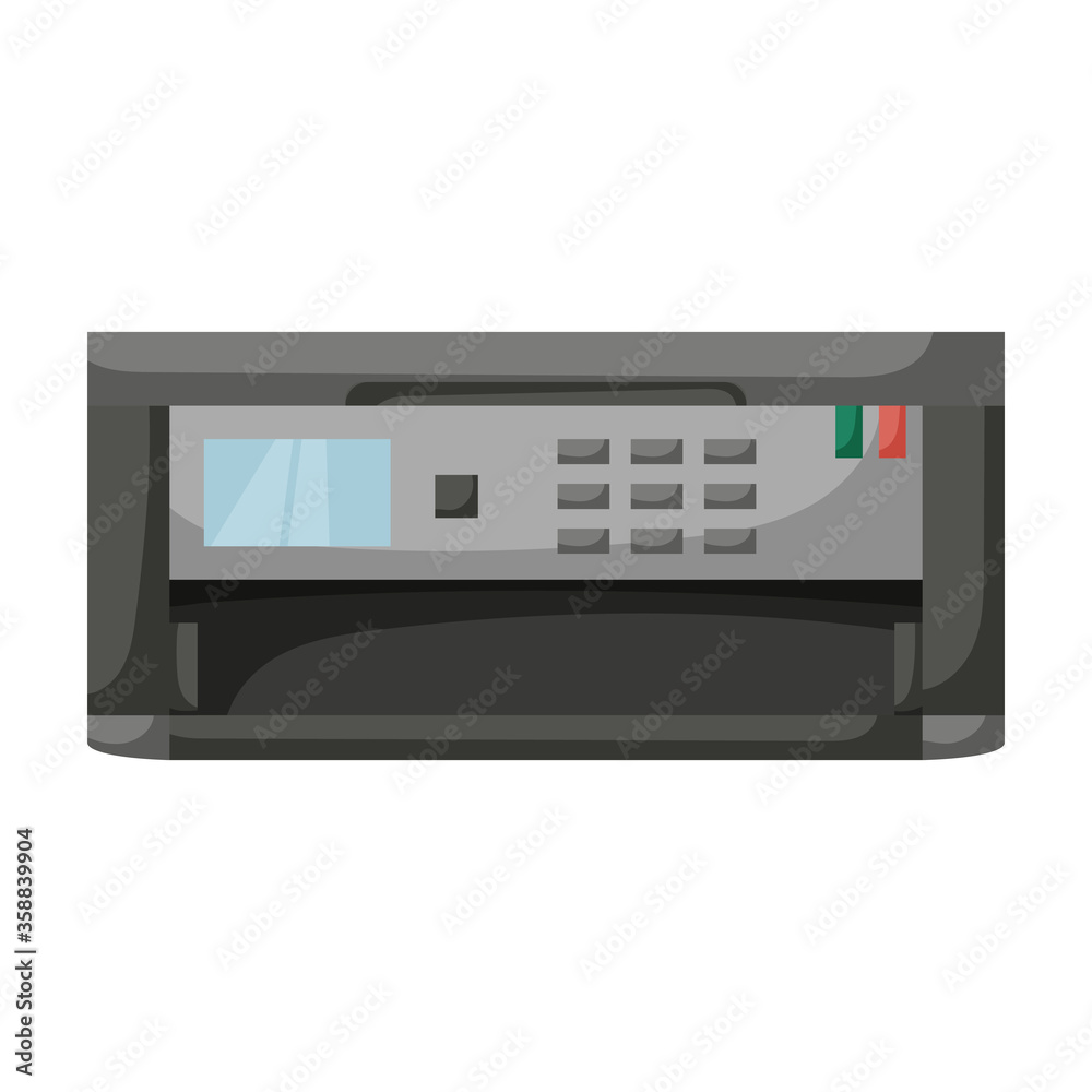 Fototapeta premium Printer vector icon.Cartoon vector icon isolated on white background printer.