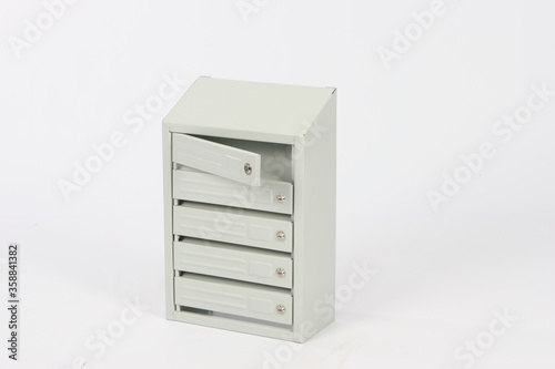 mailbox for letters, mailbox with a key, mailbox for several apartments, on a white background, online store