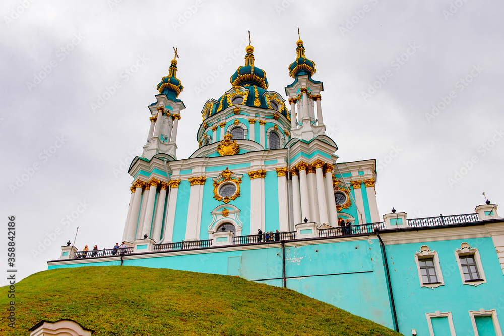 Saint Andrew's Church,  a major Baroque church located in Kiev, Ukraine