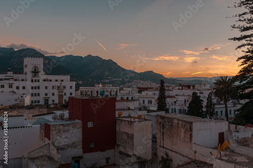 Tetouan in Northern Morocco with Rif Mountains in the background  © Mbkphotographer