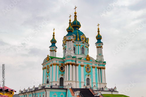 Saint Andrew's Church, a major Baroque church located in Kiev, Ukraine