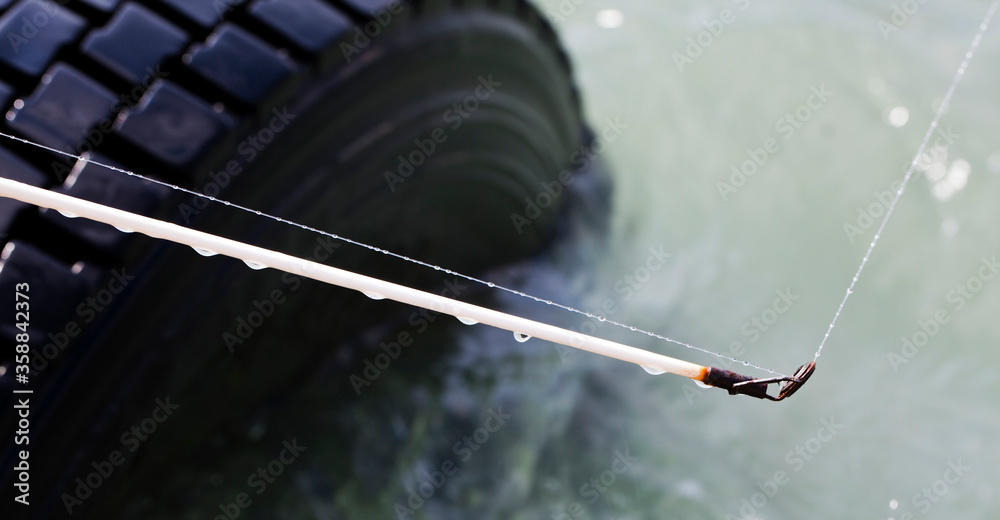 Fishing Rod Details near the Sea Fishing Rod Details near the Sea