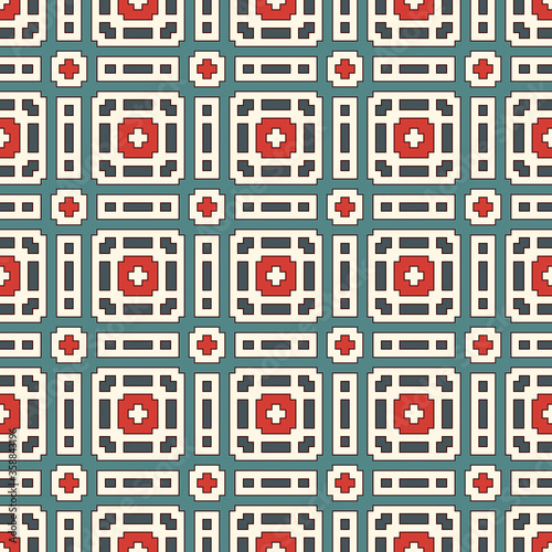 Dashed lines abstract background. Seamless pattern with geometric motif. Simple symmetric ornament.