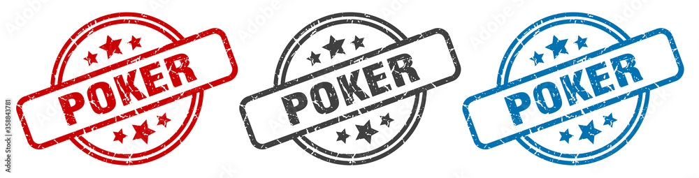 poker stamp. poker round isolated sign. poker label set poker stamp. poker round isolated sign. poker label set
