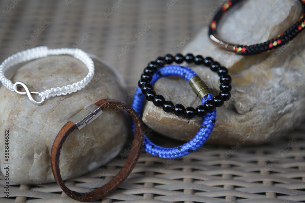 Fototapeta premium Handmade magnetic clasp bracelet. Unisex bracelet.