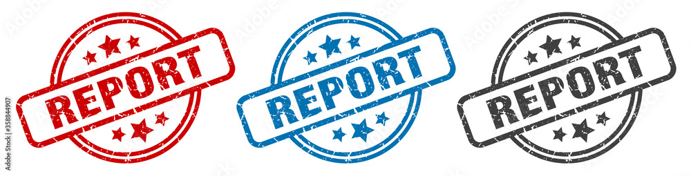 report stamp. report round isolated sign. report label set report stamp. report round isolated sign. report label set