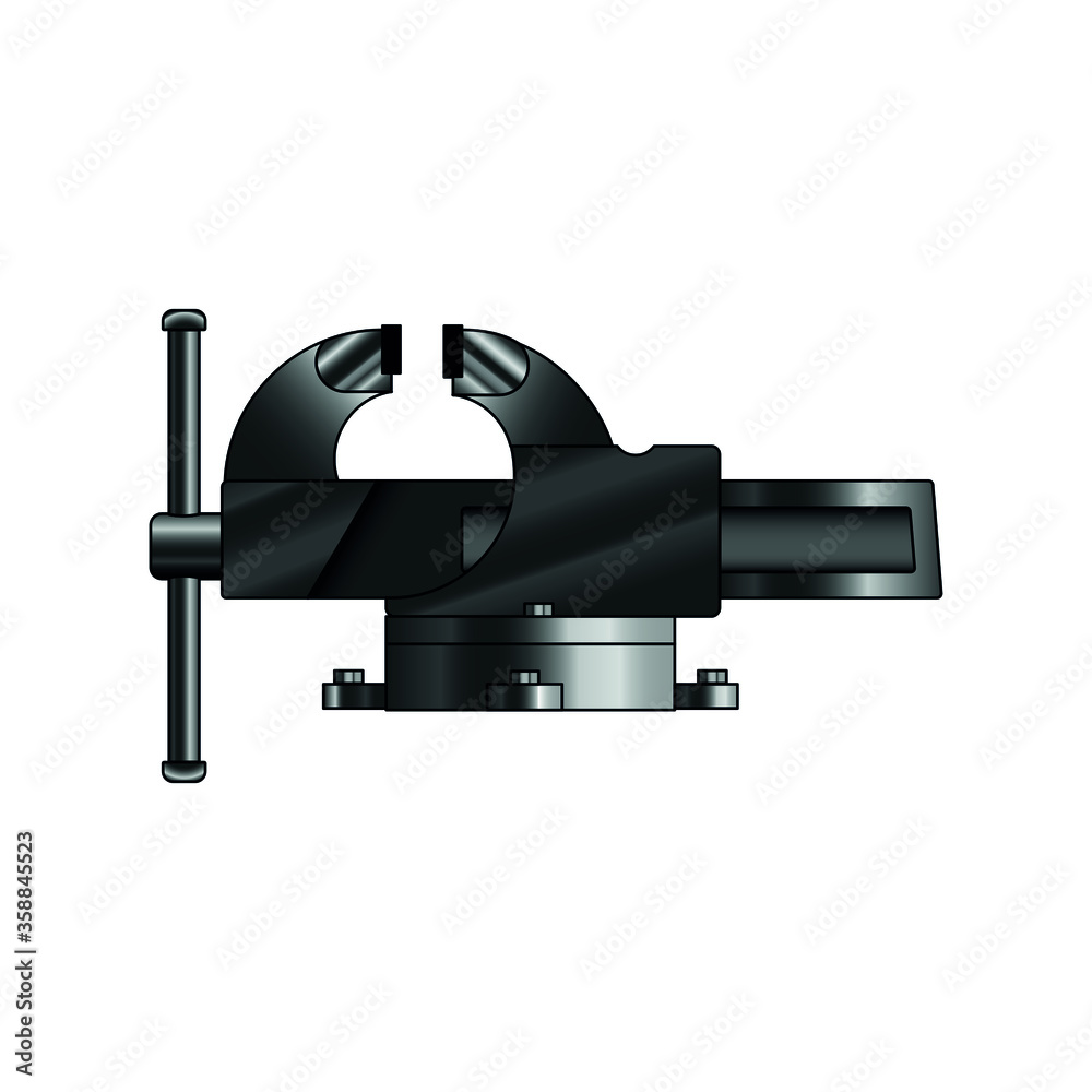 Naklejka premium Vice is metalwork. Image for web design on a white background. Hand tool.