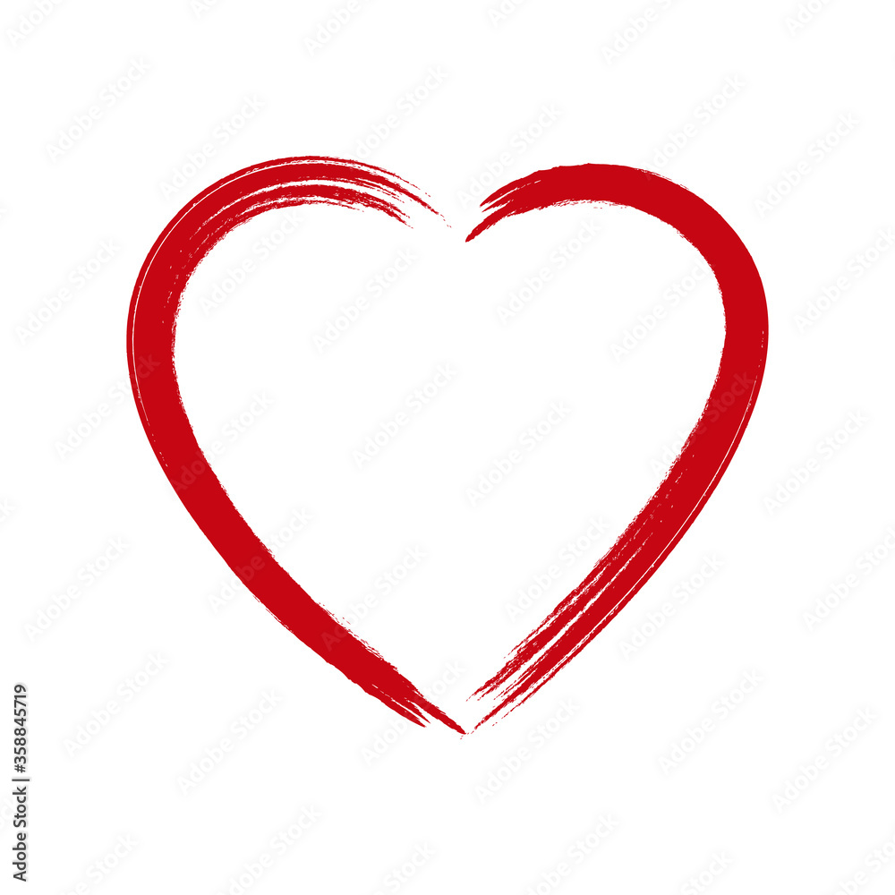 Heart . Grunge stamps, heart brush painting isolated on white background. Valentine s Day signs. Vector illustration. Heart . Grunge stamps, heart brush painting isolated on white background. Valentine s Day signs. Vector illustration.