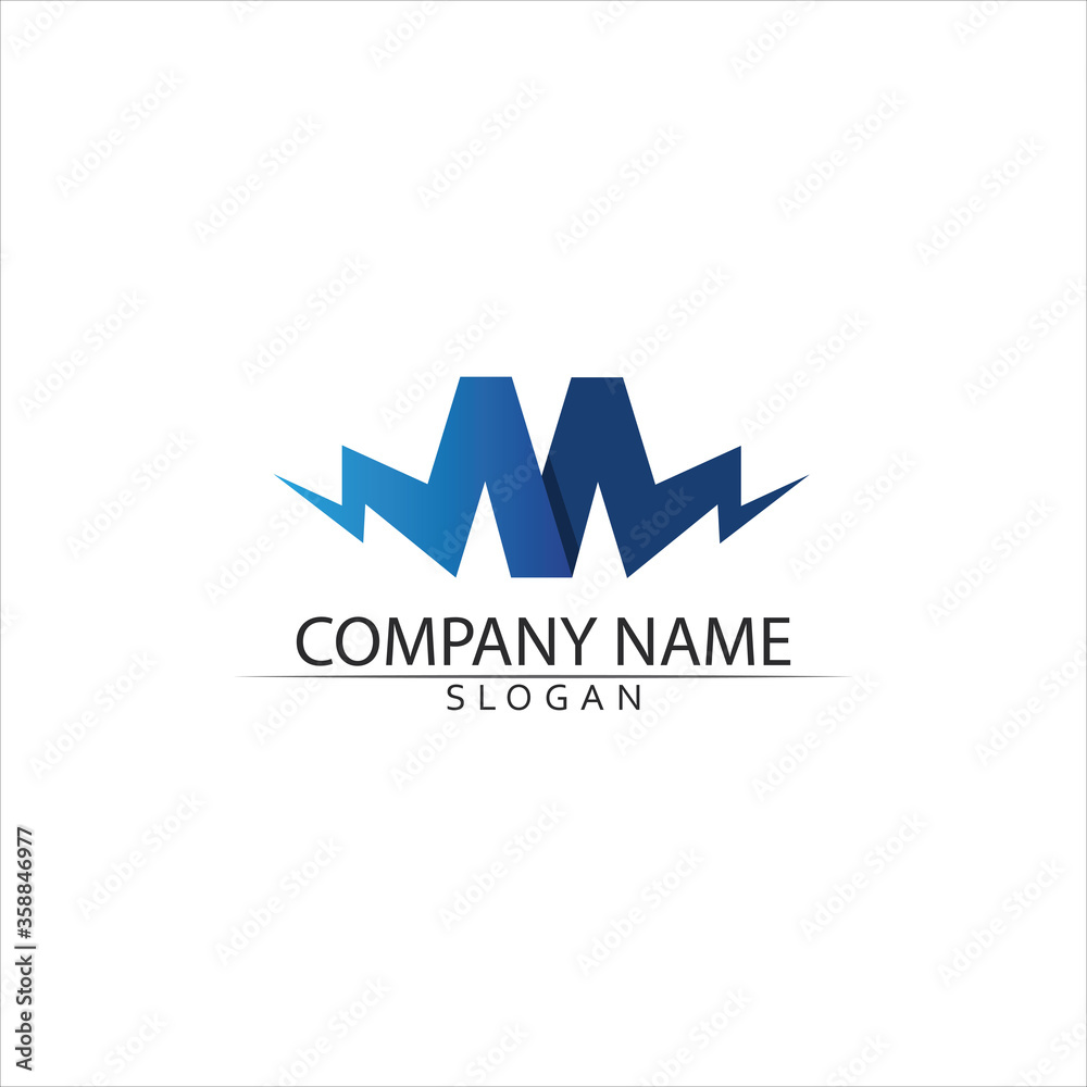 M Letter Logo Template