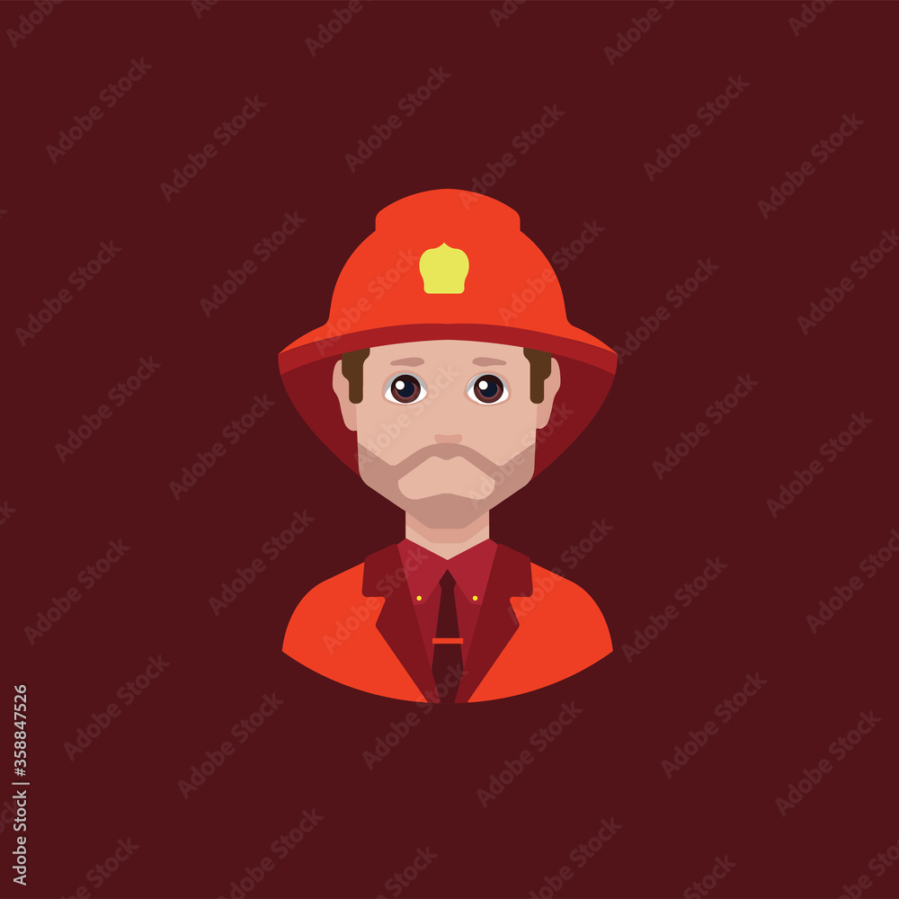 Firefighter avatar character icon vector