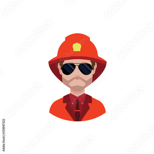 Firefighter avatar character icon vector