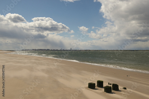 View from Breezy Point, NY towards Manhattan skyline photo