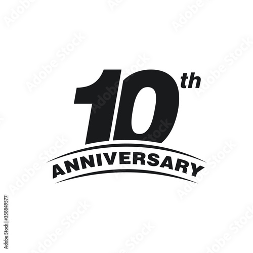 10th Years Anniversary Celebration Icon Vector Logo Design Template