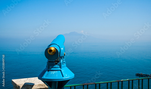 Telescope and Vesuvius view from Sorrento