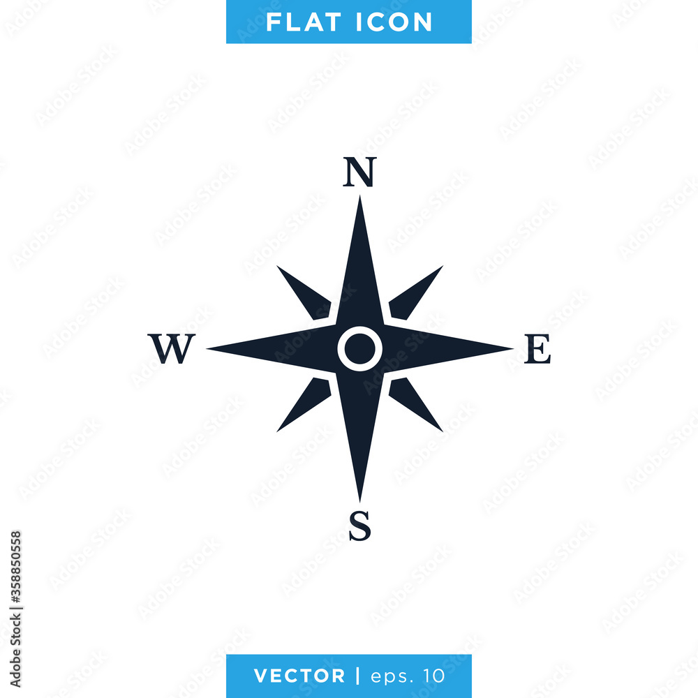Compass wind rose icon vector logo design template. Vintage style. Compass wind rose icon vector logo design template. Vintage style.