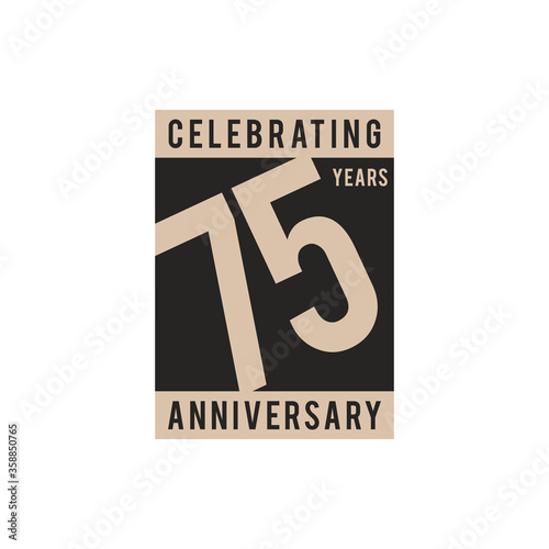 75 Years Anniversary Celebration Vector Logo Design Template