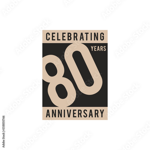 80 Years Anniversary Celebration Vector Logo Design Template