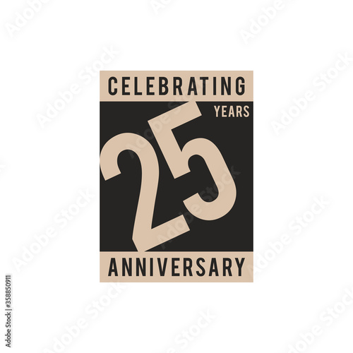 25 Years Anniversary Celebration Vector Logo Design Template