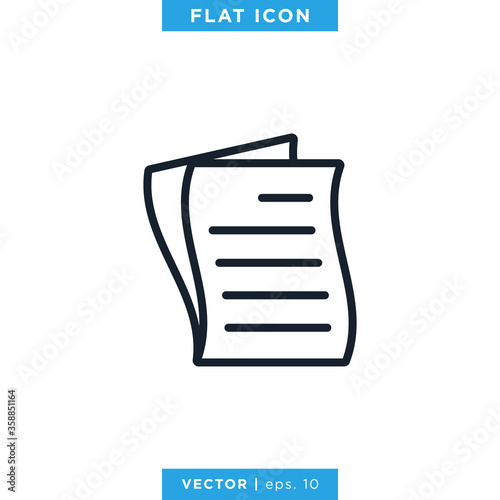 Paper Icon Vector Logo Design Template