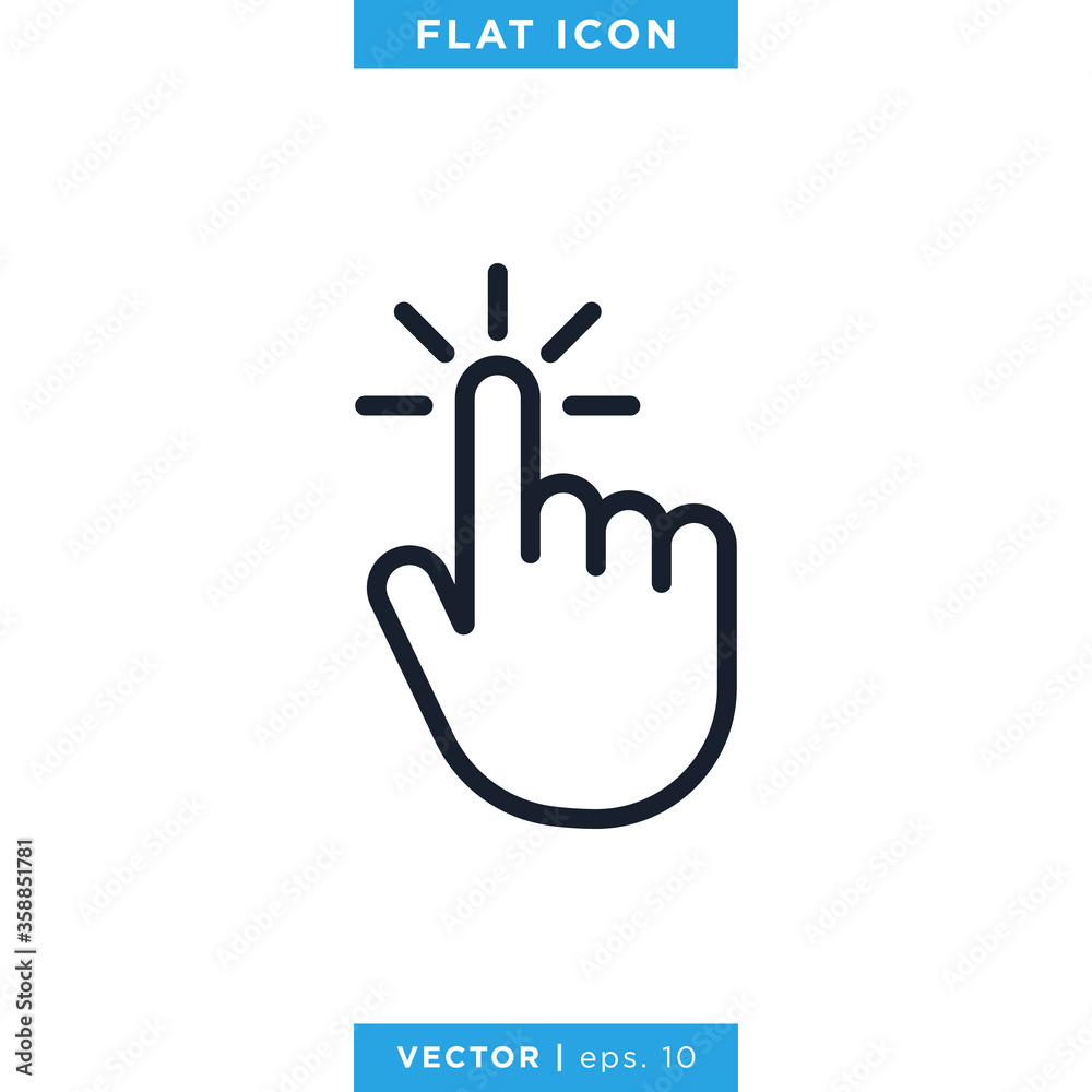 Fototapeta premium Hand Click Icon Vector Design Template