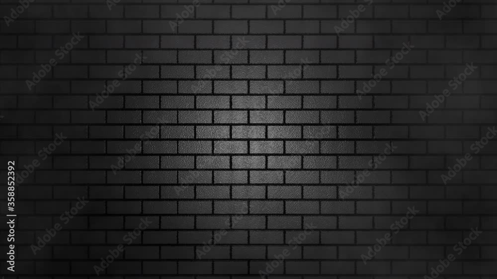 Empty brick wall with white neon light, copy space. Lighting effect white color glow on brick wall background. 4k stock footage blank, empty backgrounds. atmospheric smoke floating overlay element