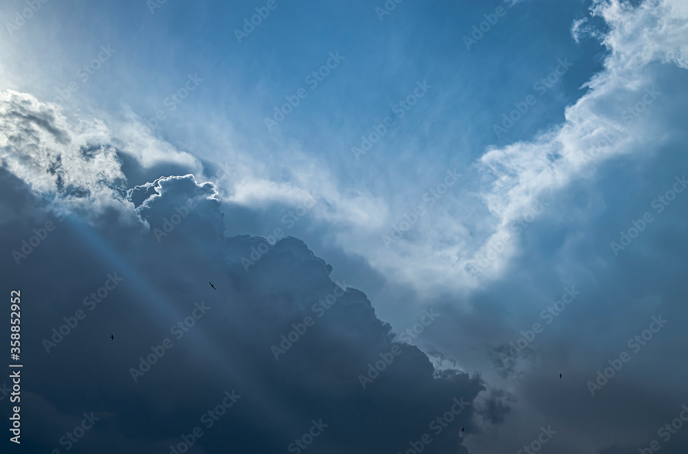 summer sky before a thunderstorm of gray and white clouds summer sky before a thunderstorm of gray and white clouds