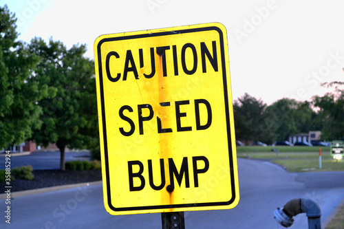 Caution Speed Bump Signage