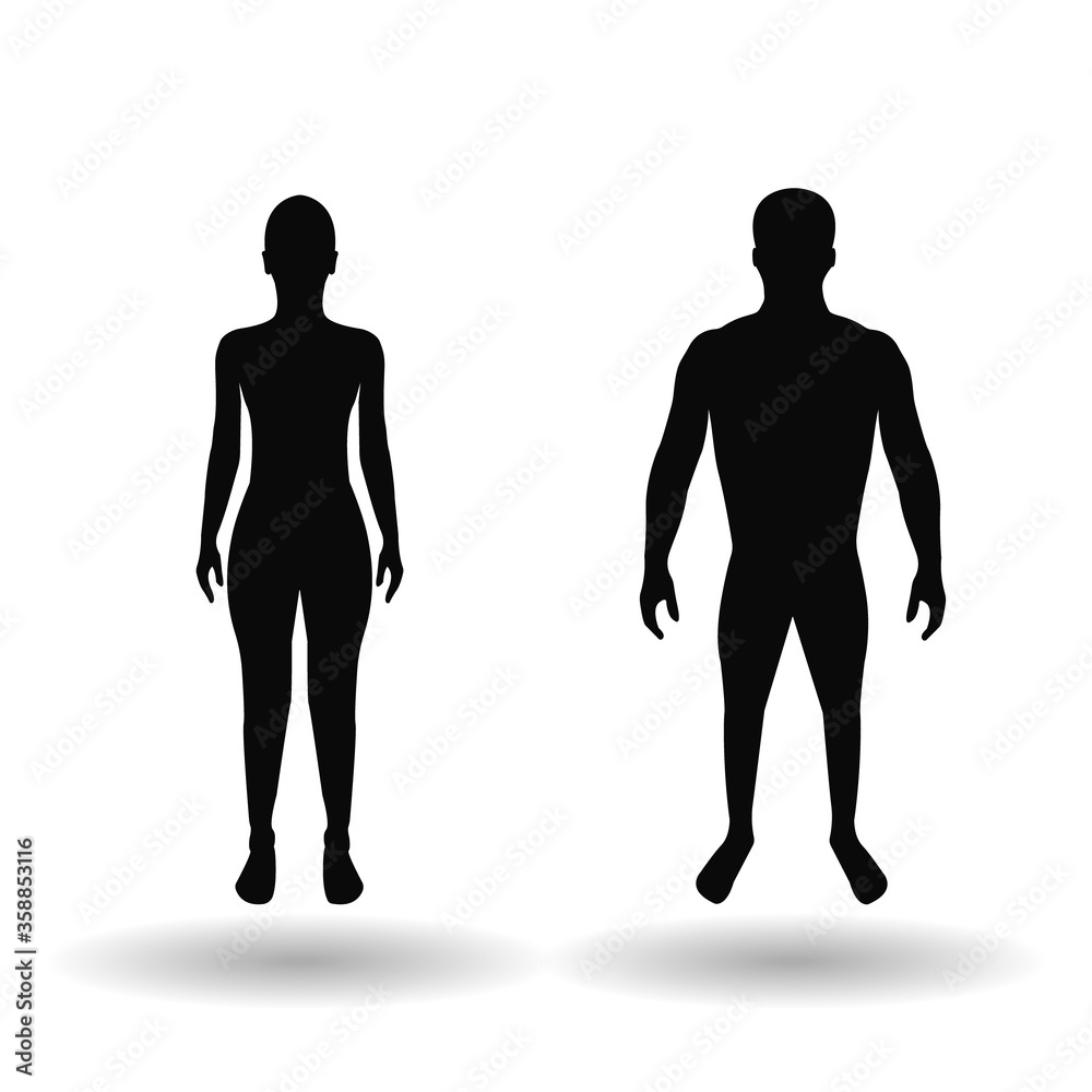 Silhouette of man and woman on a white background. Vector illustration. Silhouette of man and woman on a white background. Vector illustration.