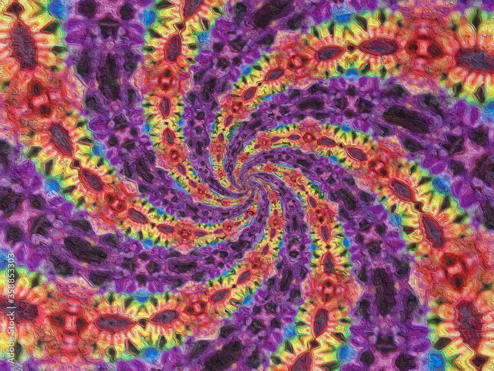 psychedelic Mandala style abstract background with rough paper texture illustration psychedelic Mandala style abstract background with rough paper texture illustration