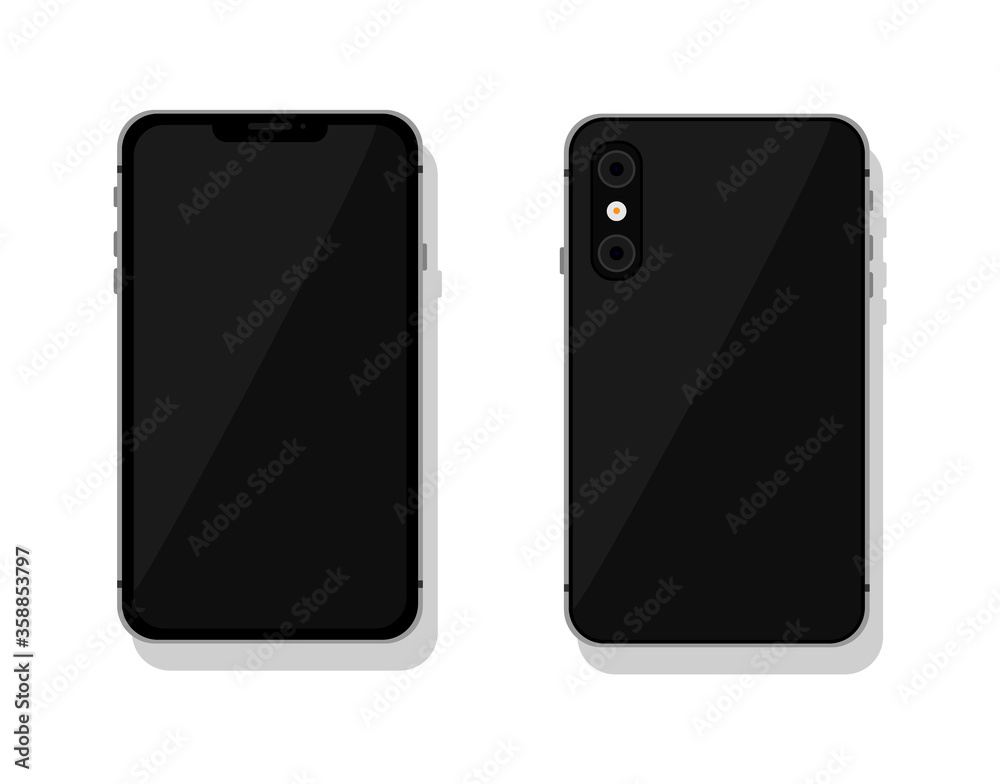 Mockup smartphone with a black screen. The phone is in a realistic