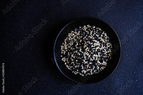Organic sesame seeds in a bowl