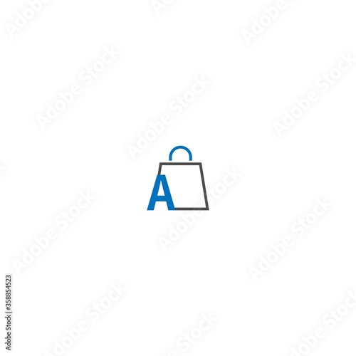 Letter A on shopping bag