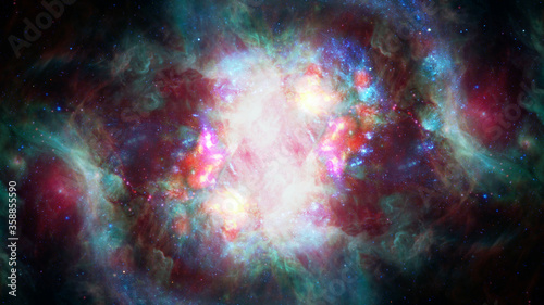 Fototapeta Naklejka Na Ścianę i Meble -  Hubble views galaxy and nebula. Elements of this image furnished by NASA