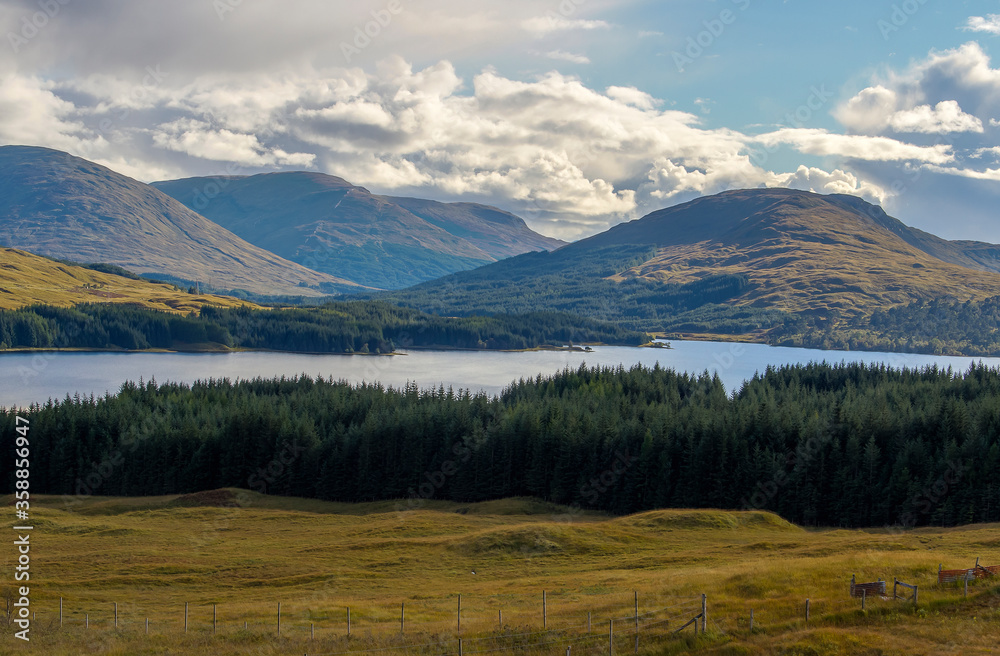 The rugged landscape around Achallader in the Scottish Highlands
