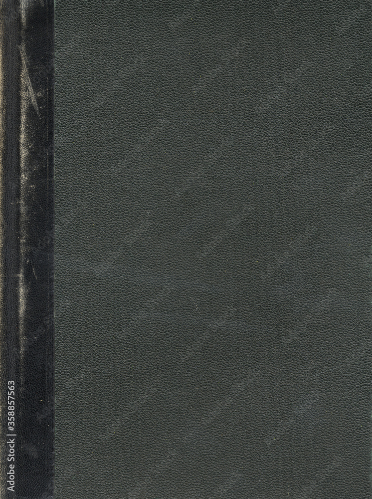 Artificial leather texture. Black old book cover. Rough surface with ...