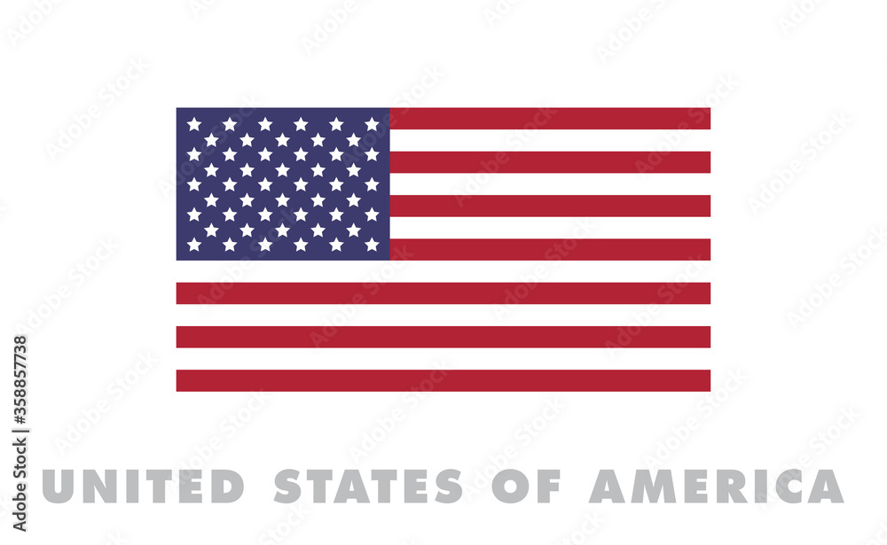 USA flag, national emblem of the United States of America. Vector design. Independence day patriotic symbol. USA flag, national emblem of the United States of America. Vector design. Independence day patriotic symbol.