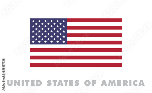USA flag, national emblem of the United States of America. Vector design. Independence day patriotic symbol.